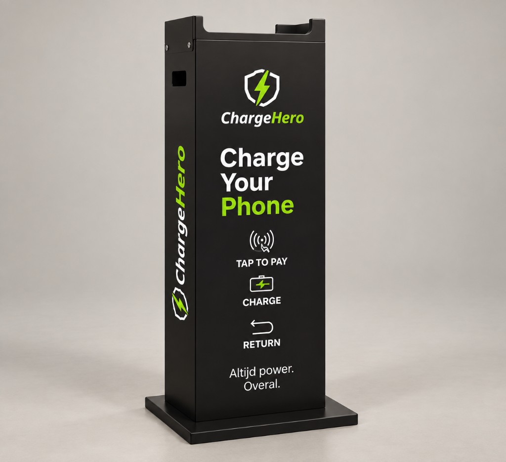 ChargeHero-zuil — vrijstaande plaatsing voor een Bar- of Tafelstation