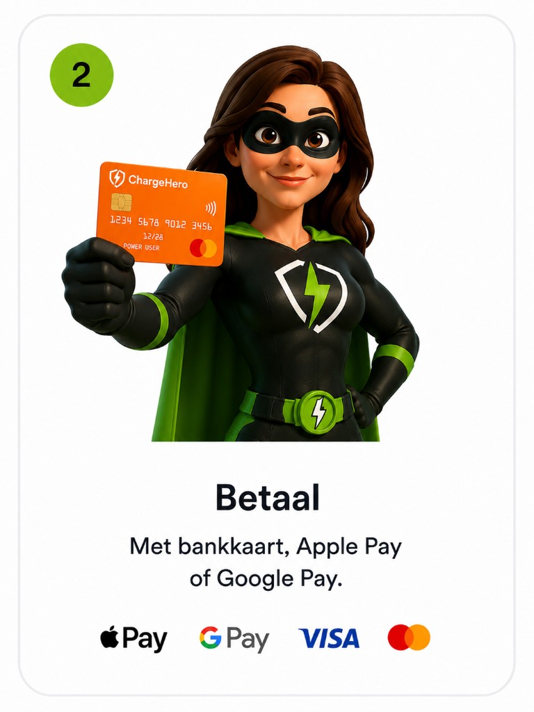 Stap 2: Betaal met bankkaart, Apple Pay of Google Pay.